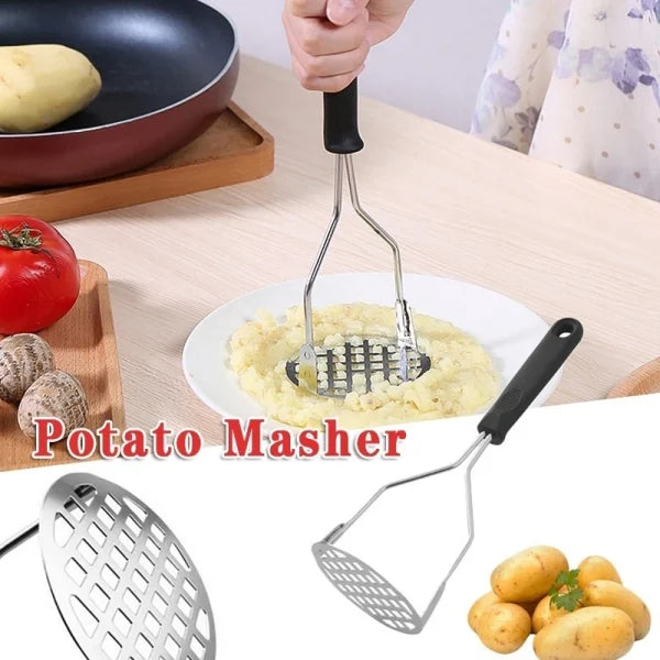 Potato Masher Stainless Steel Manual Kitchen Vegetable Ricer Fruit Banana Egg Crusher Tool