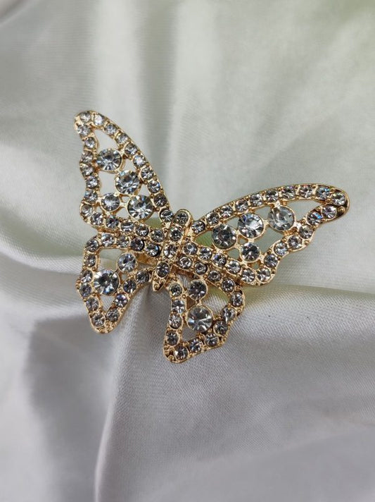 1 Piece Imported Dazzling Butterfly Crystal Ring – Embrace Elegance | Adjustable Ring