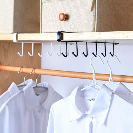 6-hook Under-the-shelf Mug Rack Kitchen Hanging Organizer