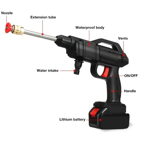 Automatic Cordless Wireless Car Wash Spray Gun High Pressure