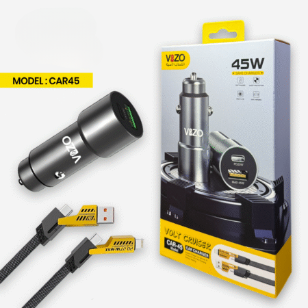 Car45 Volt Series – Dual Port Smart Car Charger (with V999 4-in-1 Cable) | Car Charger