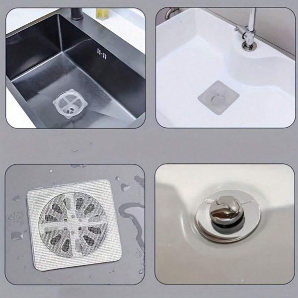 Pack Of 10 – Multifunctional Sticker Drainer Net For Bathroom, Kitchen